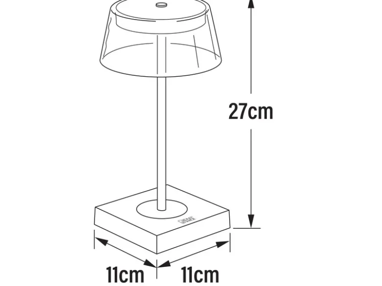Wiederaufladbare LED Outdoor Akku Tischleuchte SCILLA dimmbar Schwarz, Höhe 27cm
