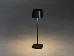 Wiederaufladbare LED Outdoor Tischleuchte CAPRI dimmbar in Schwarz, Höhe 25cm