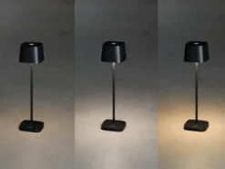 Wiederaufladbare LED Outdoor Tischleuchte CAPRI dimmbar in Schwarz, Höhe 25cm