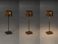 Wiederaufladbare LED Outdoor Tischleuchte NICE dimmbar in Rostoptik, Höhe 36cm