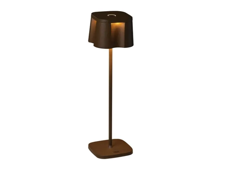 Wiederaufladbare LED Outdoor Tischleuchte NICE dimmbar in Rostoptik, Höhe 36cm