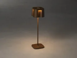 Wiederaufladbare LED Outdoor Tischleuchte NICE dimmbar in Rostoptik, Höhe 36cm