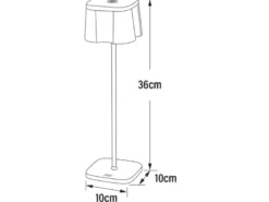 Wiederaufladbare LED Outdoor Tischleuchte NICE dimmbar in Rostoptik, Höhe 36cm