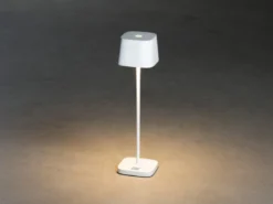 Wiederaufladbare LED Outdoor Tischleuchte CAPRI dimmbar in Weiß, Höhe 25cm