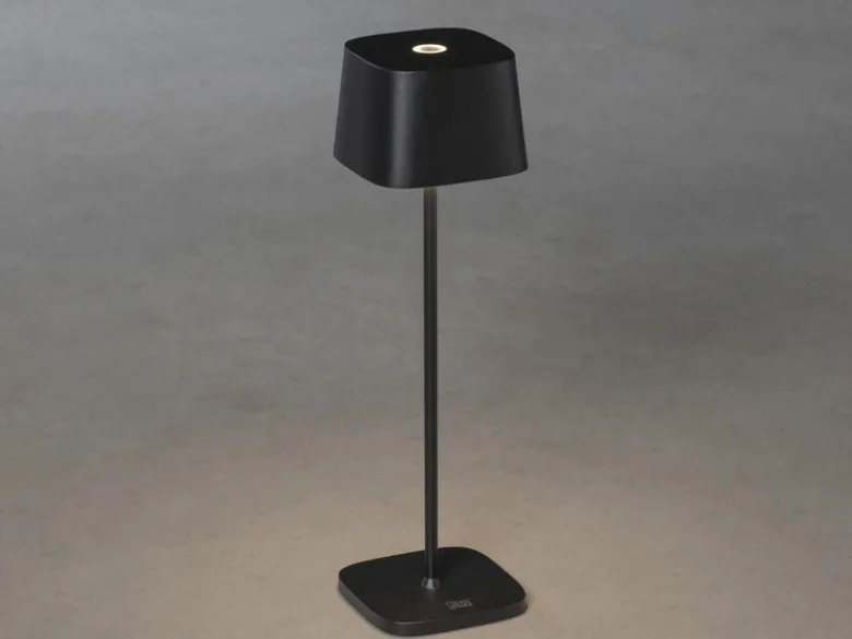 Wiederaufladbare LED Outdoor Akku Tischleuchte CAPRI dimmbar Schwarz, Höhe 36cm