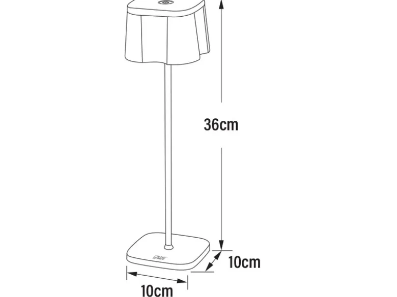 Wiederaufladbare LED Outdoor Tischleuchte NICE dimmbar in Schwarz, Höhe 36cm