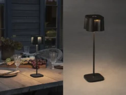 Wiederaufladbare LED Outdoor Tischleuchte NICE dimmbar in Schwarz, Höhe 36cm