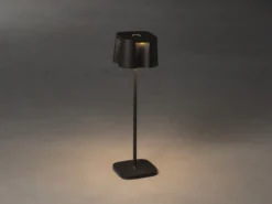 Wiederaufladbare LED Outdoor Tischleuchte NICE dimmbar in Schwarz, Höhe 36cm