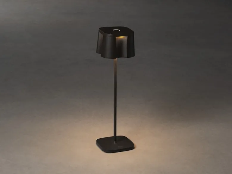 Wiederaufladbare LED Outdoor Tischleuchte NICE dimmbar in Schwarz, Höhe 36cm