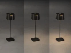 Wiederaufladbare LED Outdoor Tischleuchte NICE dimmbar in Schwarz, Höhe 36cm