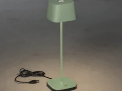 Wiederaufladbare LED Outdoor Akku Tischleuchte CAPRI dimmbar Grün, Höhe 36cm