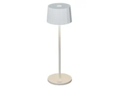 Wiederaufladbare LED Outdoor Akku Tischleuchte POSITANO dimmbar Weiß, Höhe 35cm