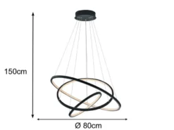 WIZ LED Pendellleuchte AARON Anthrazit mit Fernbedienung, Ø 80cm