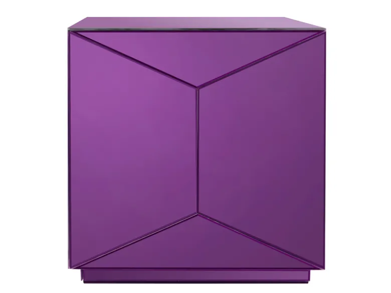 Würfel Beistelltisch 3er Set mit Spiegelglas, Höhe 40cm