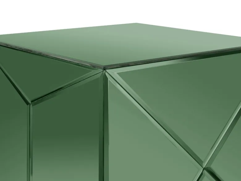 Würfel Beistelltisch 3er Set mit Spiegelglas, Höhe 40cm