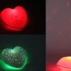 2 x LED Nachtlicht SOLAR HEART projiziert Herzen/Sterne mit Solar/USB aufladbar