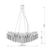 XL LED Kronleuchter Silber 10-flammig mit Glas Kristall 2-farbig, Breite 1100cm