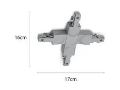 X-Verbinder Grau für 2-Phasen Schienensystem DUOline