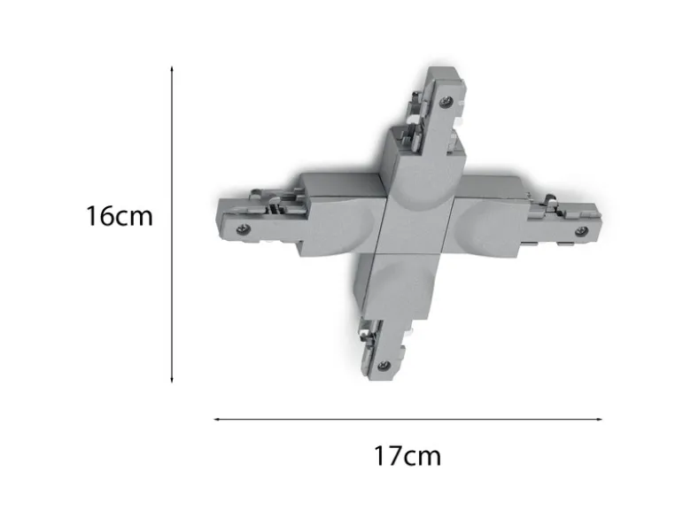 X-Verbinder Grau für 2-Phasen Schienensystem DUOline