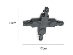 X-Verbinder Schwarz für 2-Phasen Schienensystem DUOline