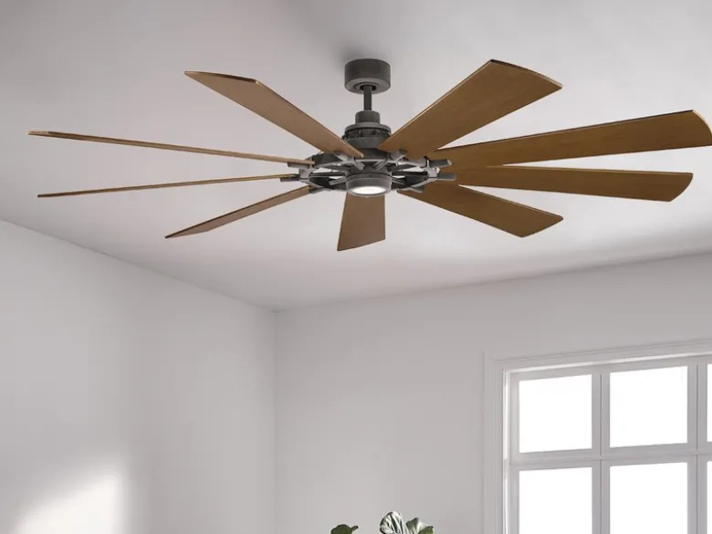 XXL Deckenventilator GENTRY mit Licht & wendbaren Flügeln in 2 Dekoren, Ø 216cm