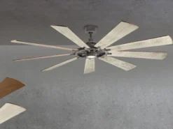 XXL Deckenventilator GENTRY mit Licht & wendbaren Flügeln in 2 Dekoren, Ø 216cm