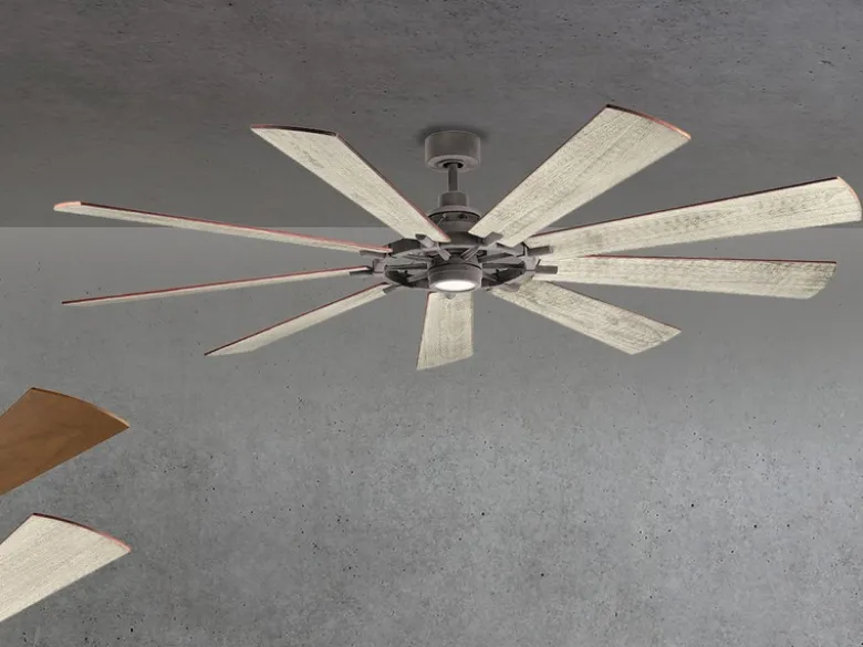 XXL Deckenventilator GENTRY mit Licht & wendbaren Flügeln in 2 Dekoren, Ø 216cm