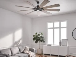 XXL Deckenventilator GENTRY mit Licht & wendbaren Flügeln in 2 Dekoren, Ø 216cm