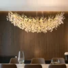 XXL Kronleuchter QUEENA Gold 16-flammig Glas Kristall 2-farbig, Breite: 150cm