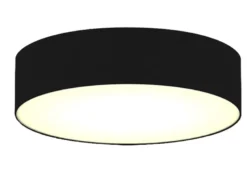 Zeitlose runde Deckenleuchte mit LED Stoffschirm Schwarz Ø 60cm