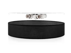 Zeitlose runde Deckenleuchte mit LED Stoffschirm Schwarz Ø 50cm