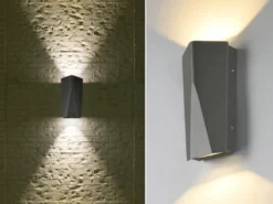 Zeitlose Up & Down LED Außenwandleuchte TAY aus Aluminiumguss in Anthrazit eckig
