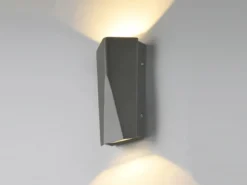 Zeitlose Up & Down LED Außenwandleuchte TAY aus Aluminiumguss in Anthrazit eckig