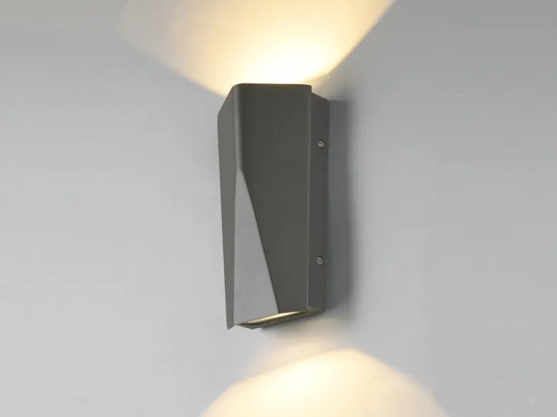 Zeitlose Up & Down LED Außenwandleuchte TAY aus Aluminiumguss in Anthrazit eckig