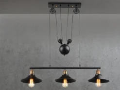 Zugpendelleuchte LENIUS 3-flammig höhenverstellbar bis 180cm, Breite 92cm