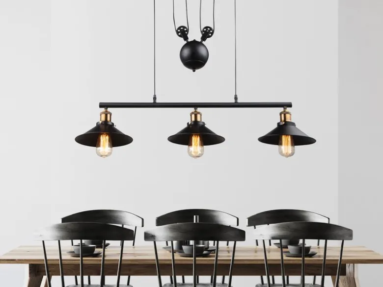 Zugpendelleuchte LENIUS 3-flammig höhenverstellbar bis 180cm, Breite 92cm