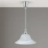 Zugpendelleuchte VIOLA Glas weiß höhenverstellbar Silber, Ø 39cm
