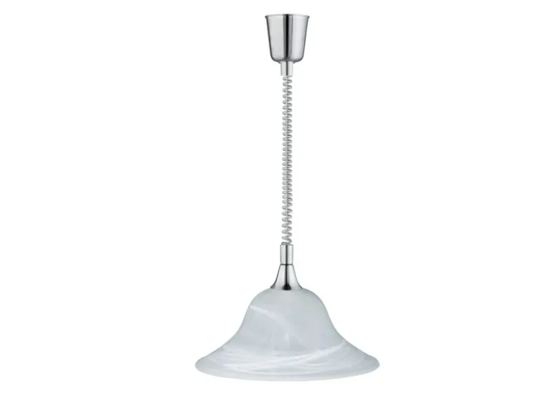 Zugpendelleuchte VIOLA Glas weiß höhenverstellbar Silber, Ø 39cm