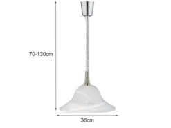 Zugpendelleuchte VIOLA Glas weiß höhenverstellbar Silber, Ø 39cm