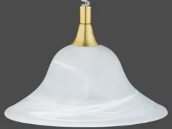 Zugpendelleuchte VIOLA Glas weiß höhenverstellbar Messing, Ø 39cm