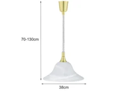 Zugpendelleuchte VIOLA Glas weiß höhenverstellbar Messing, Ø 39cm
